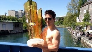 Patrick Geerings Sprung in die Limmat mit dem Pokal [upl. by Naginnarb]