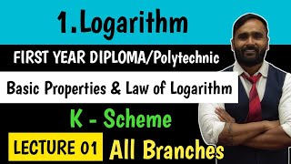 1LOGARITHM  FIRST YEAR DIPLOMAPOLYTECHNIC Basic Properties and Laws of Logarithm K Scheme [upl. by Willette683]