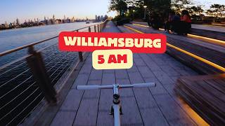 Sunrise Brakeless Cycling  POV Riding Fixed Gear in NYC Episode 14 Williamsburg [upl. by Akenihs]