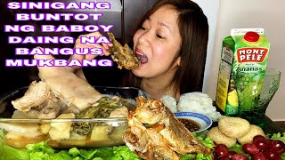 SINIGANG BUNTOT NG BABOYDINAING NA ISDA MUKBANG  MUKBANG PHILIPPINES  COLLAB with Cassey Blake [upl. by Aisilef]