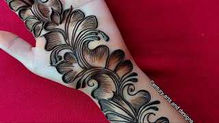 Very Easy Mehndi Design For Hand  Simple Shaded Mehndi Design  Mehndi Ka Design  Mehndi Design [upl. by Luemas]