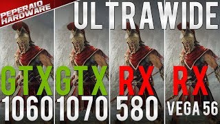 Teste Ultrawide 219 2560x1080 GTX 1060 GTX 1070 RX 580 e RX Vega 56  Comparativo Full HD 169 [upl. by Aiekahs585]