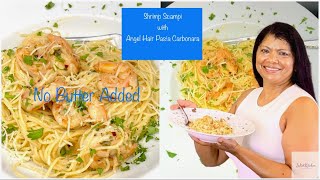 EASY Shrimp Scampi with Angel Hair Pasta Carbonara [upl. by Ot967]