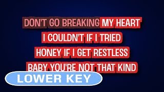 Elton John  Dont Go Breaking My Heart  Karaoke Lower Key [upl. by Isnyl503]