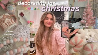 decorating my room for christmas ✨🍭❄️ decor shopping haul decorate wme amp updated room tour [upl. by Kermy]