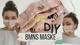 ✂️ BMNS Maske  Behelfs Mundschutz nähen DIY TUTORIAL [upl. by Ahsiet]