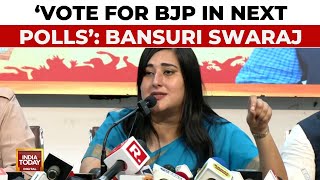 BJP MP Bansuri Swaraj Holds PC As Kejriwal Resigns Urges Delhi To Vote For BJP In Next Polls [upl. by Sibley]