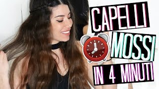 CAPELLI MOSSI FACILISSIMI SENZA PIASTRAFERRO IN 4 MINUTI ⏰🌟EASY BEACH WAVES 2018  Adriana Spink [upl. by Enad]