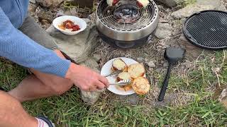 Direct and indirect grilling on the campground with this BBQ2GO [upl. by Anaihk628]