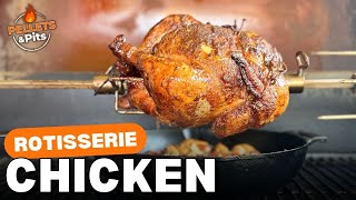 EASY DINNER  Rotisserie Chicken on the Weber Searwood Pellet Grill [upl. by Ennagem]