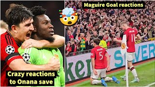 🤯Crazy reactions to Onana Last Minute Penalty save amp Maguire Brilliant Goal vs Copenhagen [upl. by Noiro]