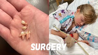 SURGERY  7yo Gets Anesthesia for Dental Surgery  Getting 4 Teeth Pulled  Hospital VLOG [upl. by Annaes]