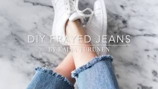 DIY Fray Hem Bottom Jeans [upl. by Vena398]