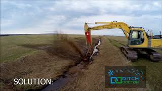 Before amp After Ditch Fills With Silt amp Becomes Slow Running [upl. by Kamerman]