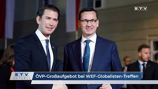 ÖVPGroßaufgebot bei WEFGlobalistenTreffen in Davos [upl. by Hinch]