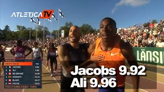 Marcell Jacobs vince in 992  secondo Chituru Ali 996 turku 2024 [upl. by Elisha731]