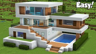 Minecraft How to Build a Modern House Tutorial Easy 32  Interior in Description [upl. by Gothurd]