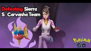 Defeating Team Go Rocket Leader Sierra Shadow Carvanha Tam in Pokémon Go2024 [upl. by Kcirevam388]