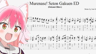 Murenase Seton Gakuen Ending Guitar tab Ookami Blues [upl. by Sussna]