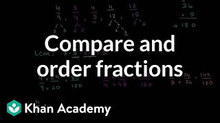 Comparing and ordering fractions  Fractions  PreAlgebra  Khan Academy [upl. by Ani13]