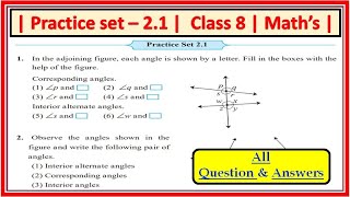 Practice set 21 class 8  Maths  Chapter 2 parallel lines and transversal std 8 Maharashtra Board [upl. by Monjan]