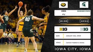 No 4 Iowa vs Michigan State  Big Ten  1224 [upl. by Ecnirp]