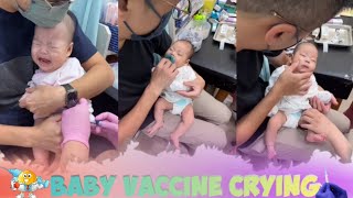 Newborn Baby Vaccine Crying  injection vlog in hospital new [upl. by Eamaj]