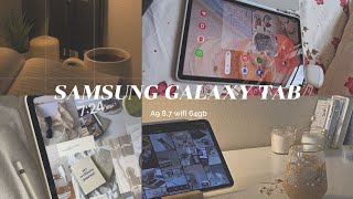 SAMSUNG GALAXY TAB A9 87 ✨ Unboxing setup ✨ aesthetic unboxing  a new affordable Samsung tablet [upl. by Eillak]