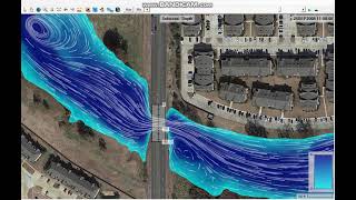 HEC RAS 2D Bridge model simulation 100year flood [upl. by Hunfredo]