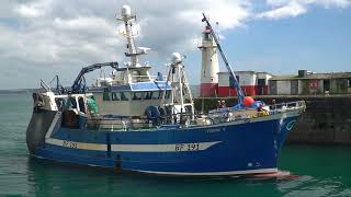 Prawn boat Vision V entering Newlyn [upl. by Nilkcaj]