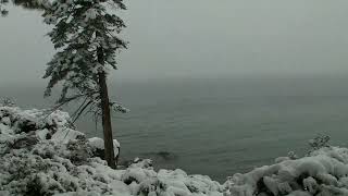 Zephyr Cove Lake Tahoe Snow and Waves [upl. by Atiuqan740]