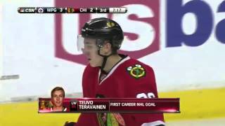 Teuvo Teravainen scores first NHL goal vs Winnipeg Jets January 16th 2015 HD [upl. by Forland]