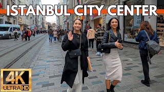 ISTANBUL CITY CENTER 4K WALKING TOUR ULTRA HD  TAKSIM SQUAREISTIKLAL STREET FOODS AND SHOPS [upl. by Yruam]