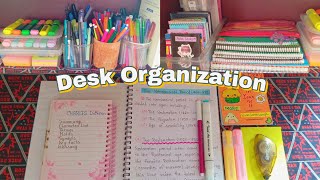 Organizing my desk ✨  stationeries pens highlighters and many more [upl. by Koressa]