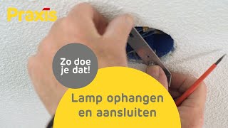 Lamp ophangen en aansluiten  Zo hang je een lamp op aan het plafond  Praxis [upl. by Dukie]