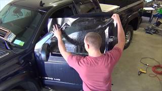 Professionally Tinting a 2007 Chevy Silverado  Front Door Window [upl. by Laeira]