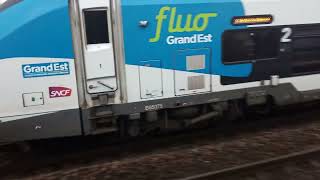 Transilien P Passage dun Coradia Liner Fluo Grand Est  Sifflets et ma Rame  Sifflets [upl. by Knut]