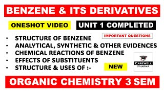 Unit 1 poc 2 Complete  Benzene and its derivatives  Pharmaceutical organic chemistry 3rd semester [upl. by Audley]