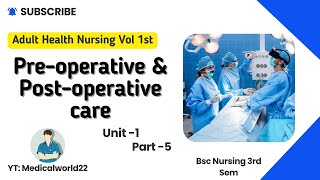 Care of surgical patient  Pre operative care  Post operative care  Adult Health Nursing  GNM [upl. by Cohleen]