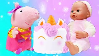 Puppenmama Videos für Kinder Torte für Baby Born Annabelle [upl. by Ecinereb]