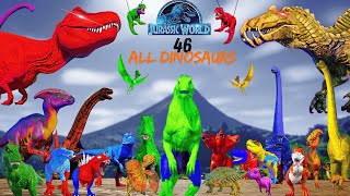 THE BEST ALL 46 DINOSAURS  JURASSIC WORLD EVOLUTION [upl. by Altaf784]