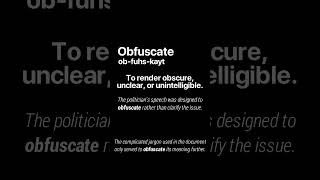 Word of the Day OBFUSCATE  Meaning amp Examples 📚 interesting vocabulary englishvocabulary [upl. by Enyawal]