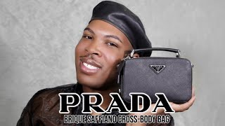 1 year review  Prada Brique Saffiano Leather CrossBody Bag [upl. by Auqeenahs]