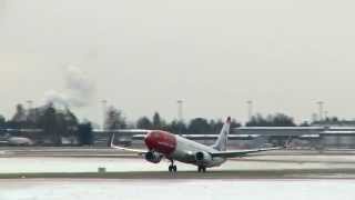 Norwegian B737800 LNNOJ Take Off Oslo Gardermoen [upl. by Su754]