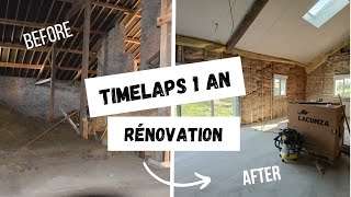 Ep 43 TIMEPLAPS AVANTAPRÈS  1 an de RÉNOVATION dun corps de ferme  Extrême [upl. by Mclaughlin878]