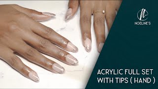 Acrylic Full Set with Tips  Hand  at Noelines [upl. by Ainigriv]