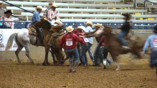 Clovis Ranch Rodeo Bronc Riding Wreck [upl. by Myer846]