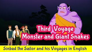 Sinbad Third Voyage Monster and Giant Snakes  Sinbad the Sailor  Fairy Tales  Pebbles Stories [upl. by Swainson]