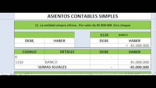 9 Curso básico de contabilidad Ejercicios contables en cuenta T 3 de 4 [upl. by Blau]