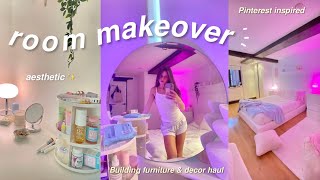 EXTREME ROOM MAKEOVER  TOUR aestheticpinterest inspired [upl. by Llertniuq]